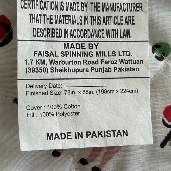 Cath Kidston London Ditsy Deer Pink Christmas Holiday FULL Quilt 87.5" x 77.5" - Picture 8 of 9